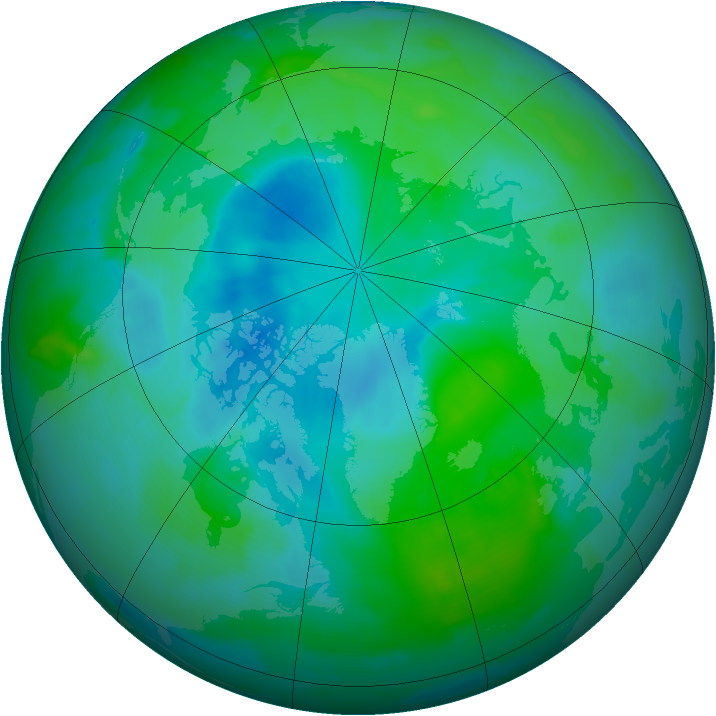 Arctic ozone map for 27 August 2012
